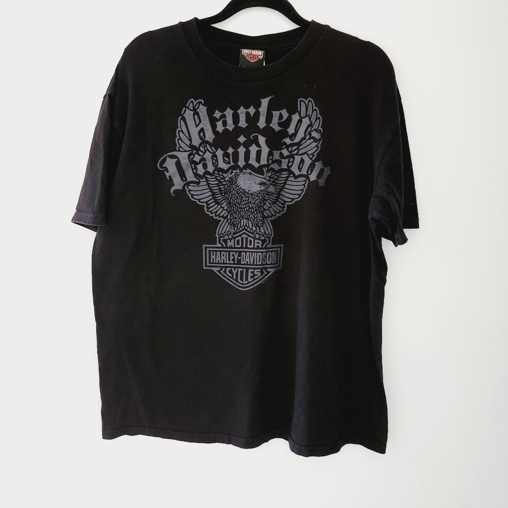 HARLEY DAVIDSON, lake shore libertyville, illinois men black t-shirt